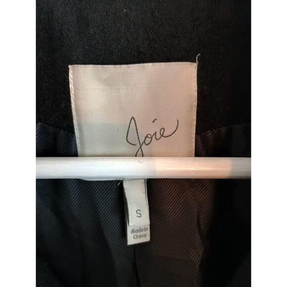Joie Coat Womens Small Black Nori Double-Breasted Cozy Wool Blend Neutral Jacket - Picture 3 of 9